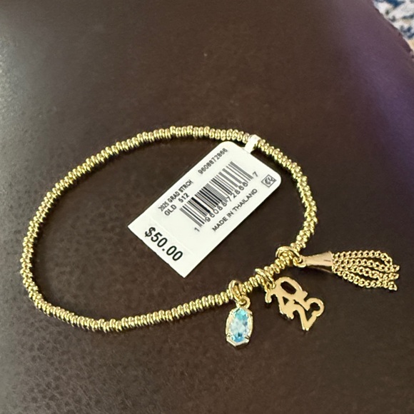 Kendra Scott NWT Gold Beads Stretch Bracelet with Charms - Picture 2 of 4